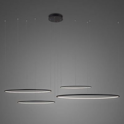 Altavola Design Ledowe Okręgi lampa wisząca 4x200 W czarna LA084/CO4_100_in_4k_black