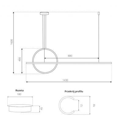 Altavola Design Linea lampa wisząca 23W biały LA087/PX143_40_4k_white