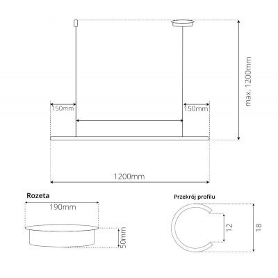 Altavola Design Linea lampa wisząca 1x15W czarny LA089/P2_120_4k_black