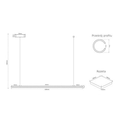 Altavola Design Linea lampa wisząca 1x15W biały LA089/P2_120_3k_white