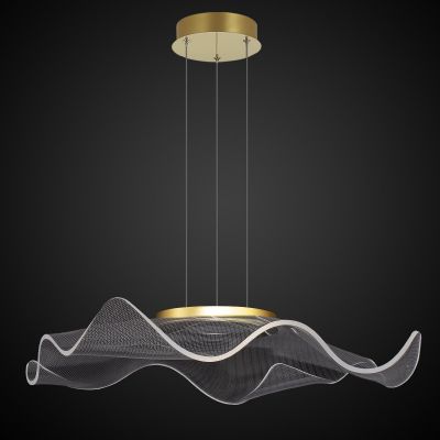 Altavola Design Velo lampa wisząca 1x30W LED satynowe złoto/przezroczysty LA101/P2_gold