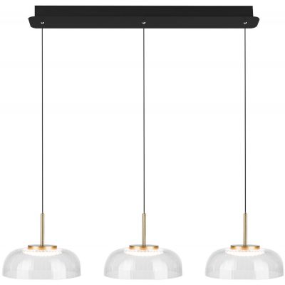 Altavola Design Vitrum lampa wisząca 3x7W LED czarny mat/satynowe złoto/przezroczysty LA104/CL3