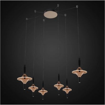 Altavola Design Spinoza lampa wisząca 6x54 W przezroczysta-złota LA120/CO6