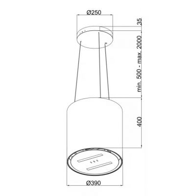 Maan Malwa Linki okap kuchenny 39 cm wyspowy złoty połysk OMALL439HEGC.S3.IN.SA2.ZL3.KSB.FW_EO
