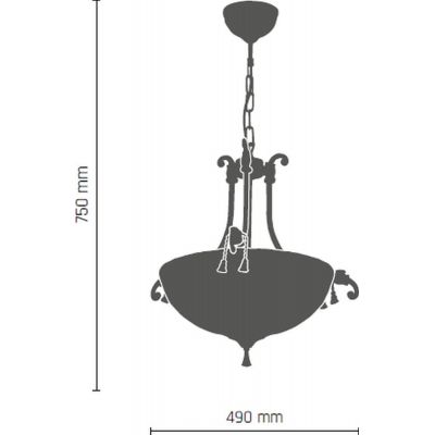 Amplex Granada lampa wisząca 3x60W patyna połysk 8305