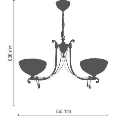 Amplex Granada lampa wisząca 2x60W patyna połysk 8311