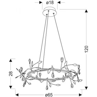 Apeti Giaros lampa wisząca 1x36 W czarna A0028-320