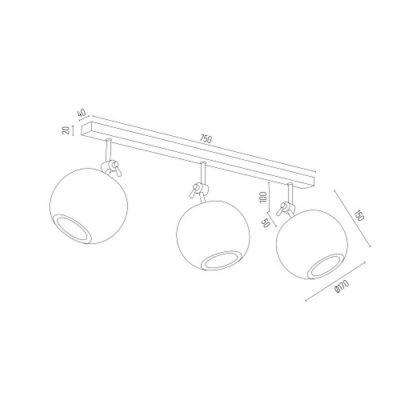 Argon Portoryko lampa podsufitowa 3x7W jasny brąz 1306