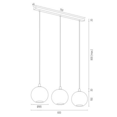 Argon Portoryko lampa wisząca 3x7W jasny brąz 1336