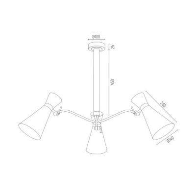 Argon Lukka lampa podsufitowa 3x15W biały 1379