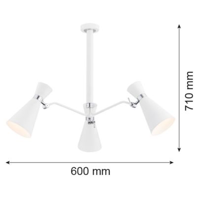 Argon Lukka lampa podsufitowa 3x15W biały 1379