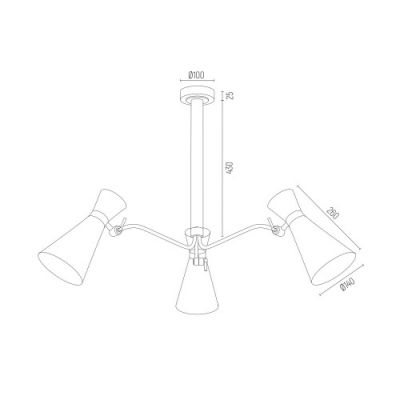 Argon Lukka lampa podsufitowa 3x15W biały 1379