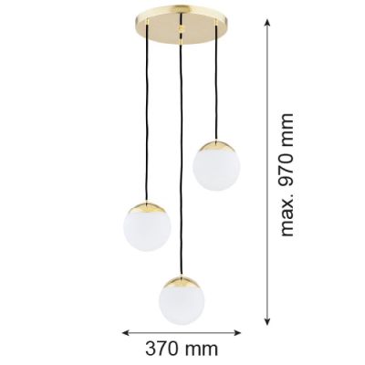 Argon Livia lampa wisząca 3x15W mosiądz/biały 1416