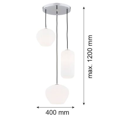 Argon Kalimera lampa wisząca 3x15 opal mat/chrom 1430