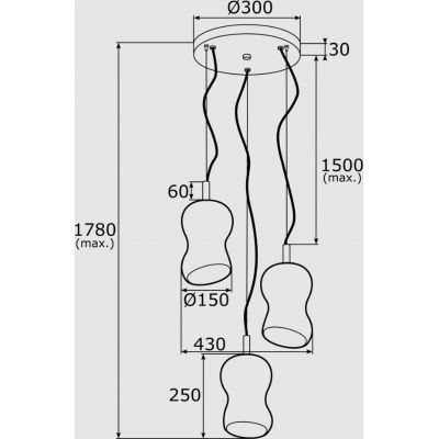 Argon Bilbao lampa wisząca 3x15W przezroczysty/mosiądz 1464