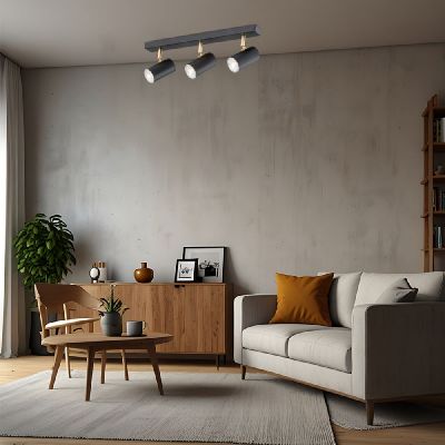 Argon Lagos lampa podsufitowa 3x5W czarny/mosiądz 1476