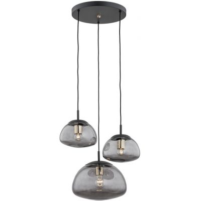 Argon Trini lampa wisząca 3x15W przydymiony/czarny/mosiądz 1493