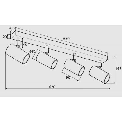 Argon Lagos lampa podsufitowa 4x5W biały/mosiądz 1689