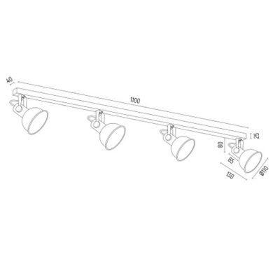 Argon Lenora lampa podsufitowa 4x7W czarny/złoty 1799