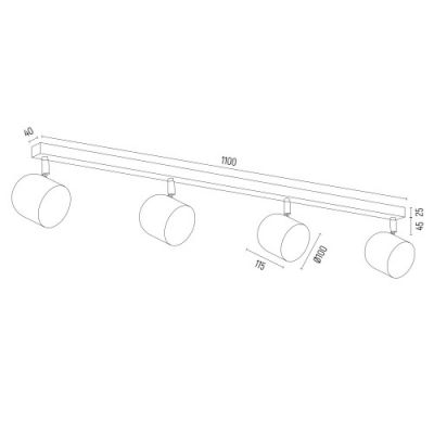 Argon Isola lampa podsufitowa 4x5W złoty 1810