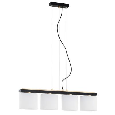 Argon Canoa lampa wisząca 4x15W opal mat/czarny/złoty 1814