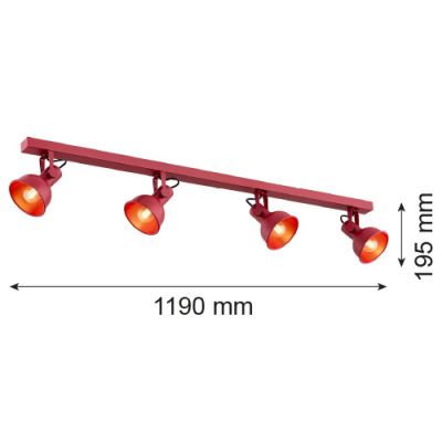 Argon Lenora lampa podsufitowa 4x7W czerwony 1818