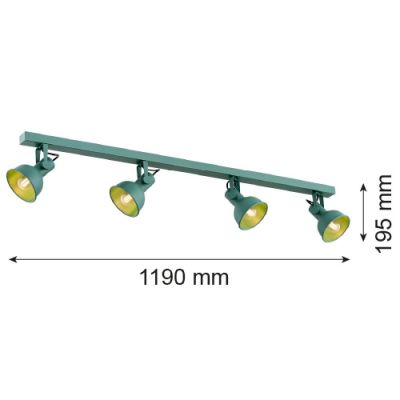 Argon Lenora lampa podsufitowa 4x7W zielony 1819