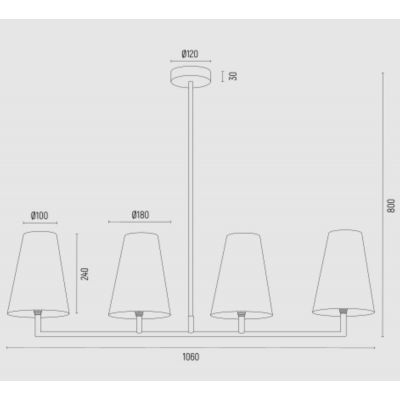 Argon Safiano lampa podsufitowa 4x15W biały/czarny 1831