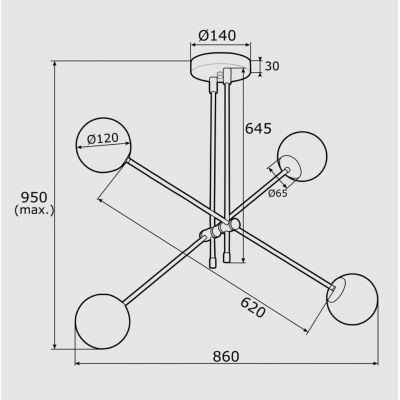 Argon Absos lampa podsufitowa 4x7W biały/brązowy 1842