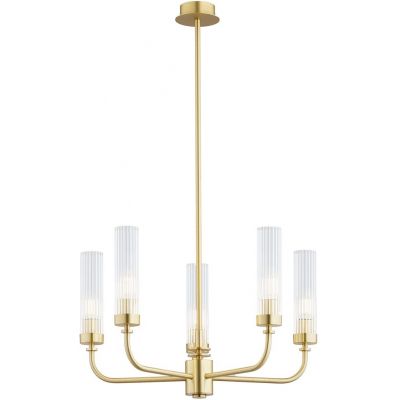 Argon Preston lampa wisząca 5x7 W mosiądz-przezroczysta 2196