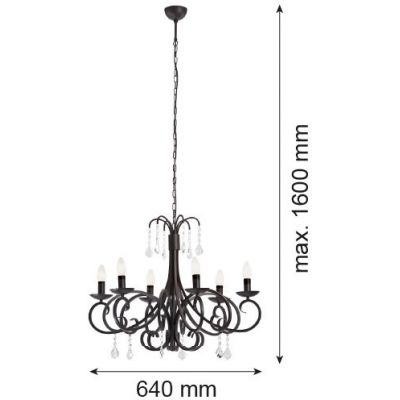Argon Diadema lampa wisząca 6x7W czarny 2562