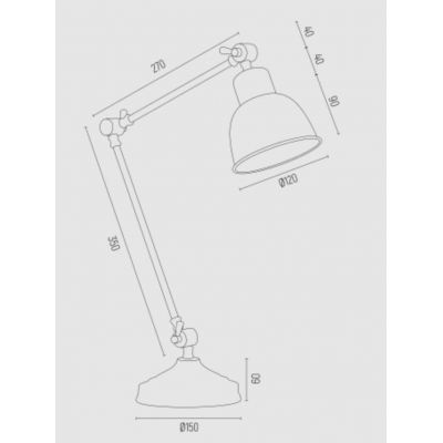 Argon Eufrat lampa biurkowa 1x15W antracyt 3195