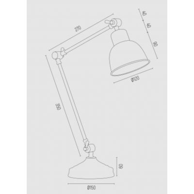 Argon Eufrat lampa biurkowa 1x15W czarny 3197