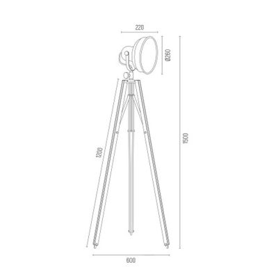 Argon Foto New lampa stojąca 1x22,5W LED drewno/chrom 3354