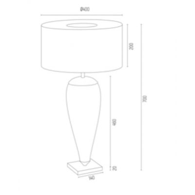 Argon Lorena lampa stołowa 1x15W czarny/biały 355