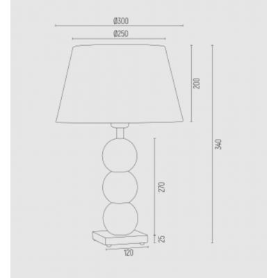 Argon Fudżi lampa stołowa 1x15W czarny/chrom 3622