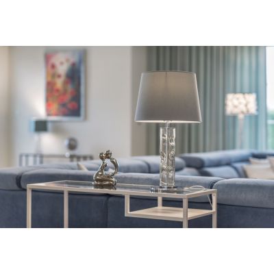 Argon Nancy lampa stołowa 1x15W błękitny/przeźroczysty/chrom 3844