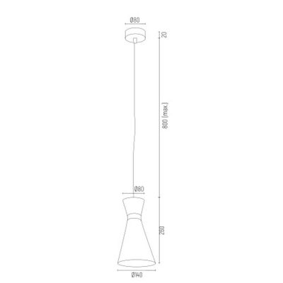 Argon Lukka lampa wisząca 1x15W biały 3892