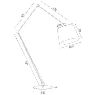 Argon Zakyntos Bis lampa stojąca 1x15W biały/chrom 3953