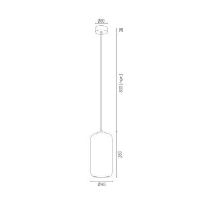 Argon Kalimera lampa wisząca 1x15W przezroczysty/czarny 4039