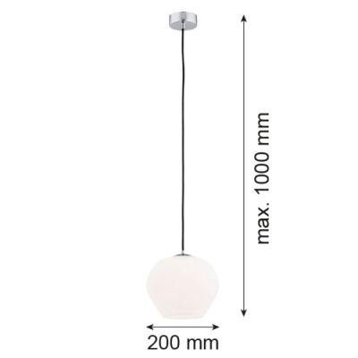 Argon Kalimera lampa wisząca 1x15W opal mat/chrom 4040