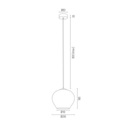 Argon Kalimera lampa wisząca 1x15W przezroczysty/czarny 4041