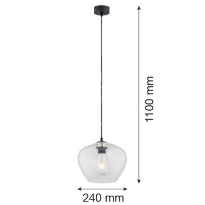 Argon Kalimera lampa wisząca 1x15W przezroczysty/czarny 4043