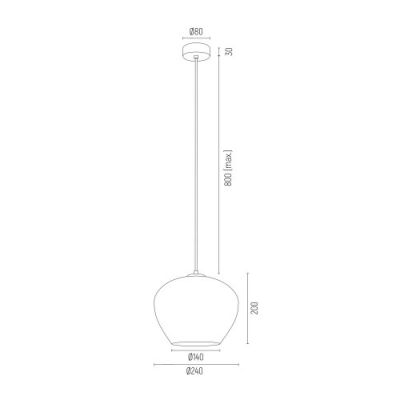 Argon Kalimera lampa wisząca 1x15W przezroczysty/czarny 4043