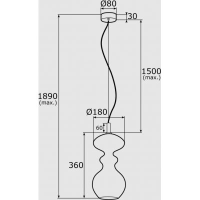 Argon Bilbao lampa wisząca 1x15W przezroczysty/mosiądz 4203