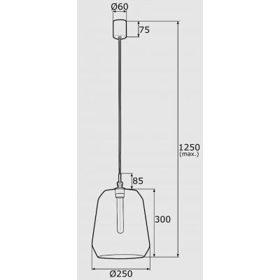 Argon Irun lampa wisząca 1x15W przydymiony/mosiądz 4267