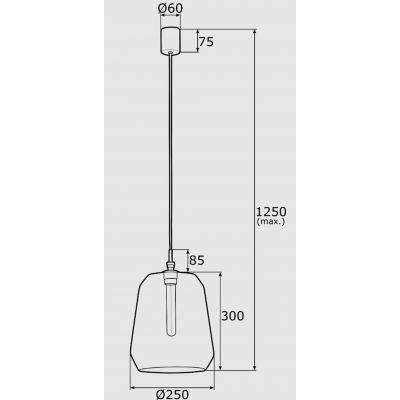 Argon Irun lampa wisząca 1x15W czarny 4277