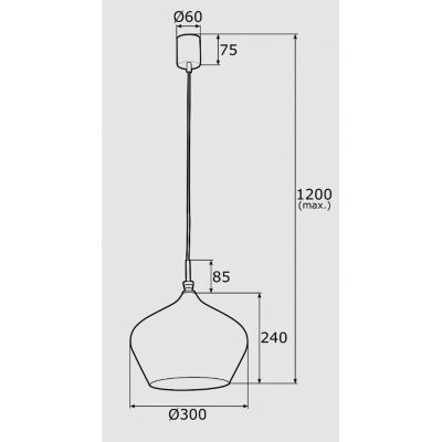 Argon Irun lampa wisząca 1x15W czarny 4278