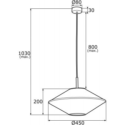 Argon Troy lampa wisząca 1x15 W czarna 4282