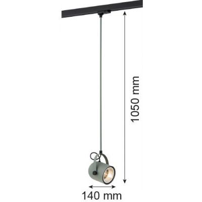 Argon Net lampa do szynoprzewodu 1x15W szałwia/czarny 4313